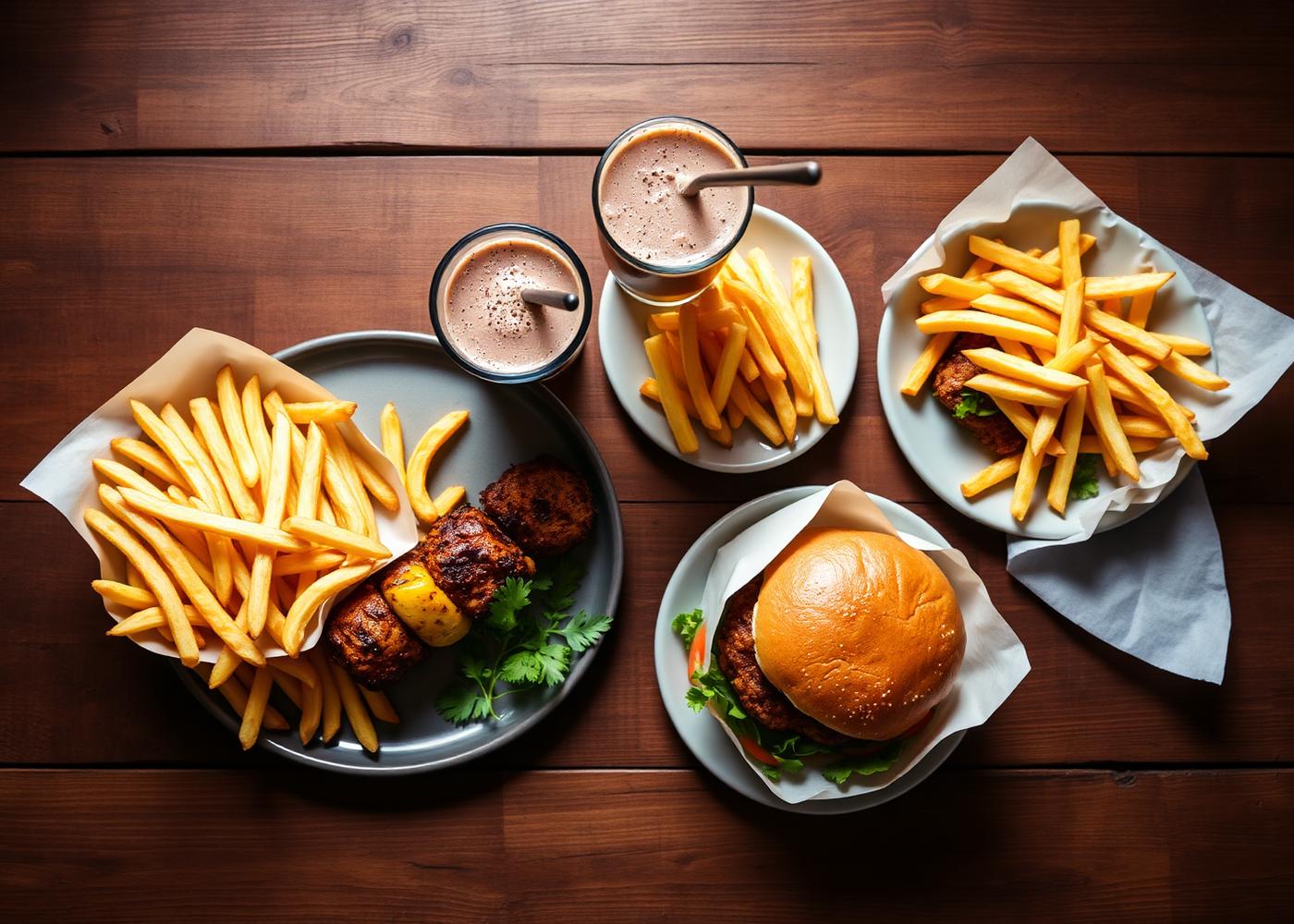 Food spread at Becafe